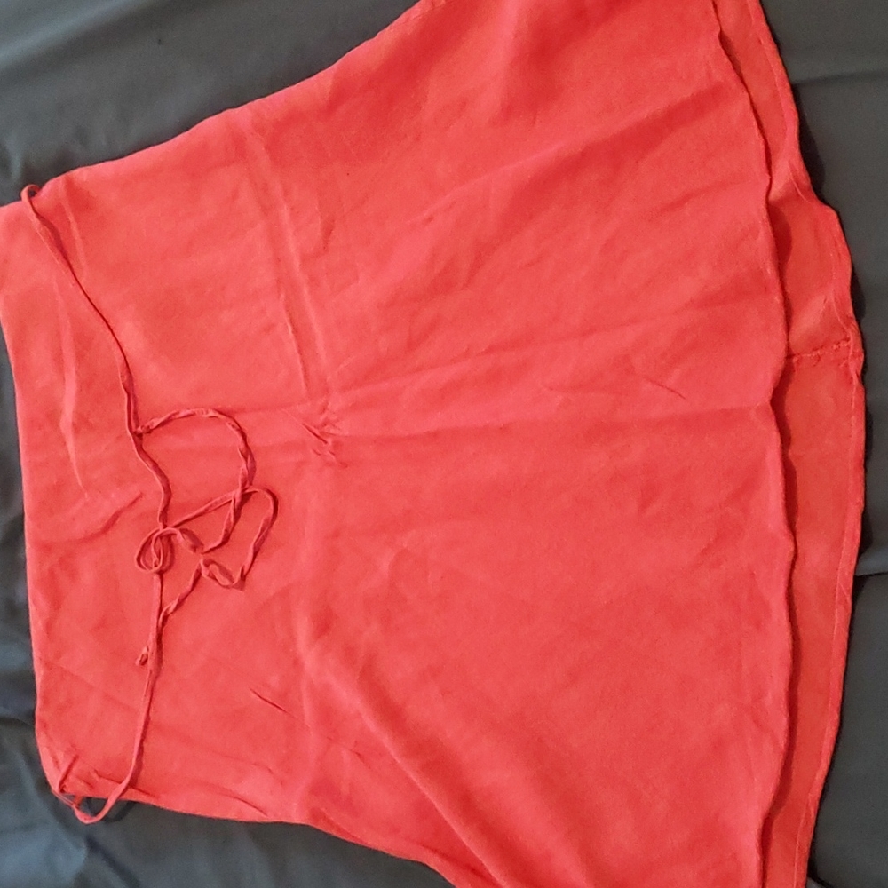 New York & Co  pink linen blend skirt